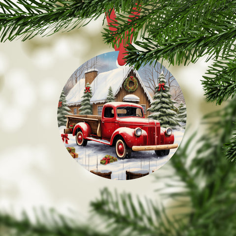 Christmas Red Truck Ornament